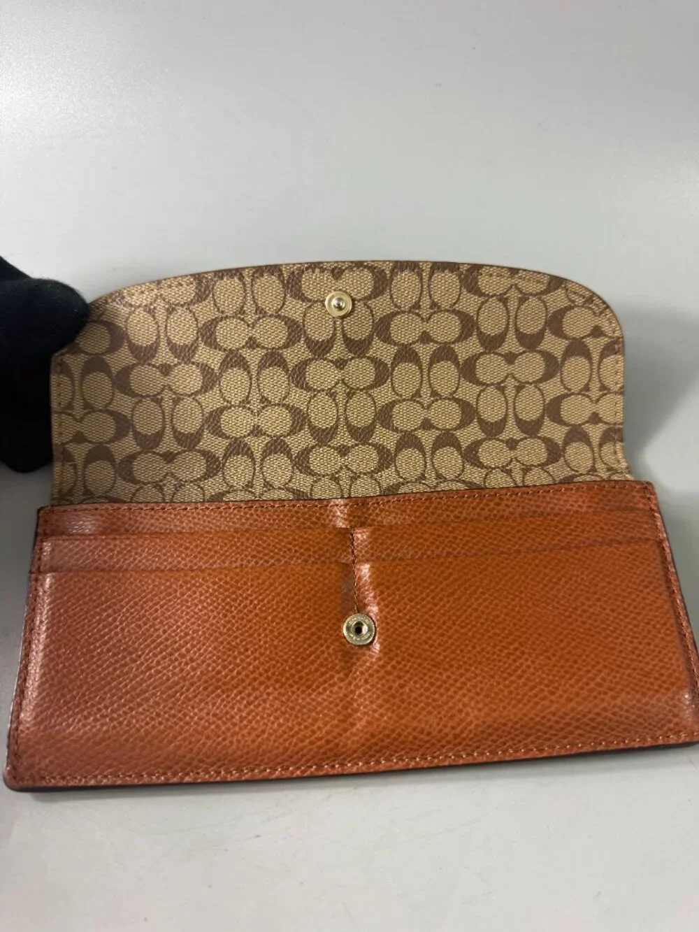 Coach Brown Leather Flap Continental Wallet